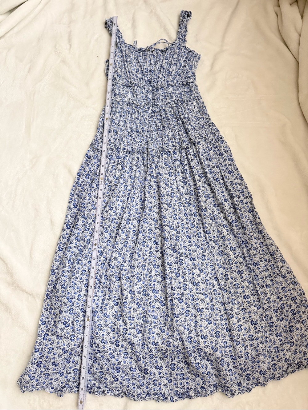 GAP x Doen Blue Floral Smocked Maxi Dress - Picture 8 of 12